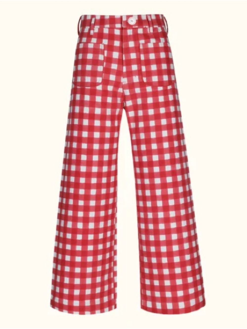 SZ Blockprints Disco Pants in Watermelon Pink Gingham Wide-Leg Casual Pants
